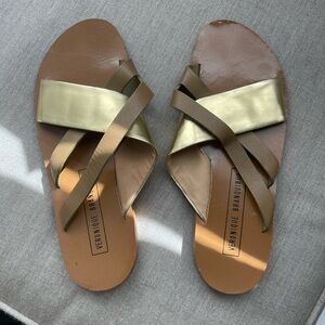 Veronique Branquinho sandals - gold brown tan - size 36